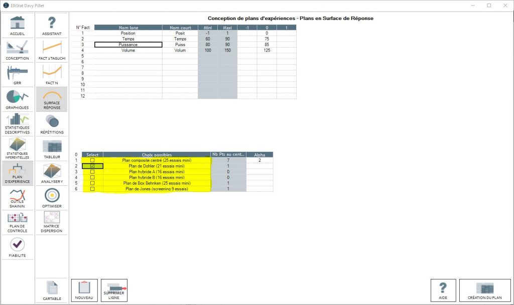 Plan en surface de réponse3